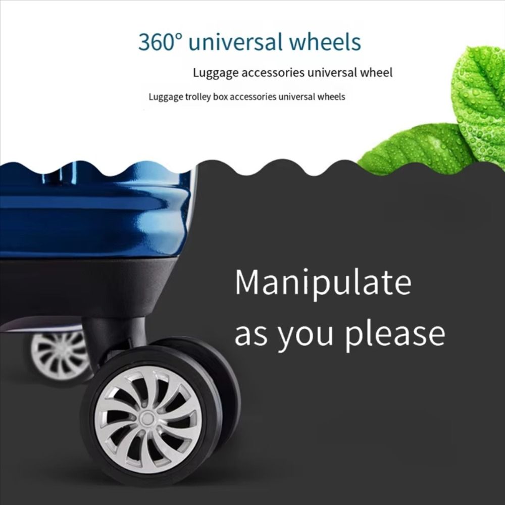 Silent Replacement Luggage Wheels - 4 Stück universelle Kofferrollen, 360-Grad-Drehrollen, schwarz,