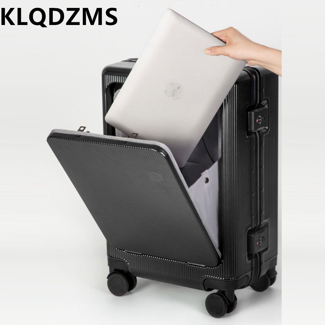 Front Opening Laptop Luggage 24 Inch - KLQDZMS 20/22/24 Zoll Ladekoffer mit Frontöffnung,