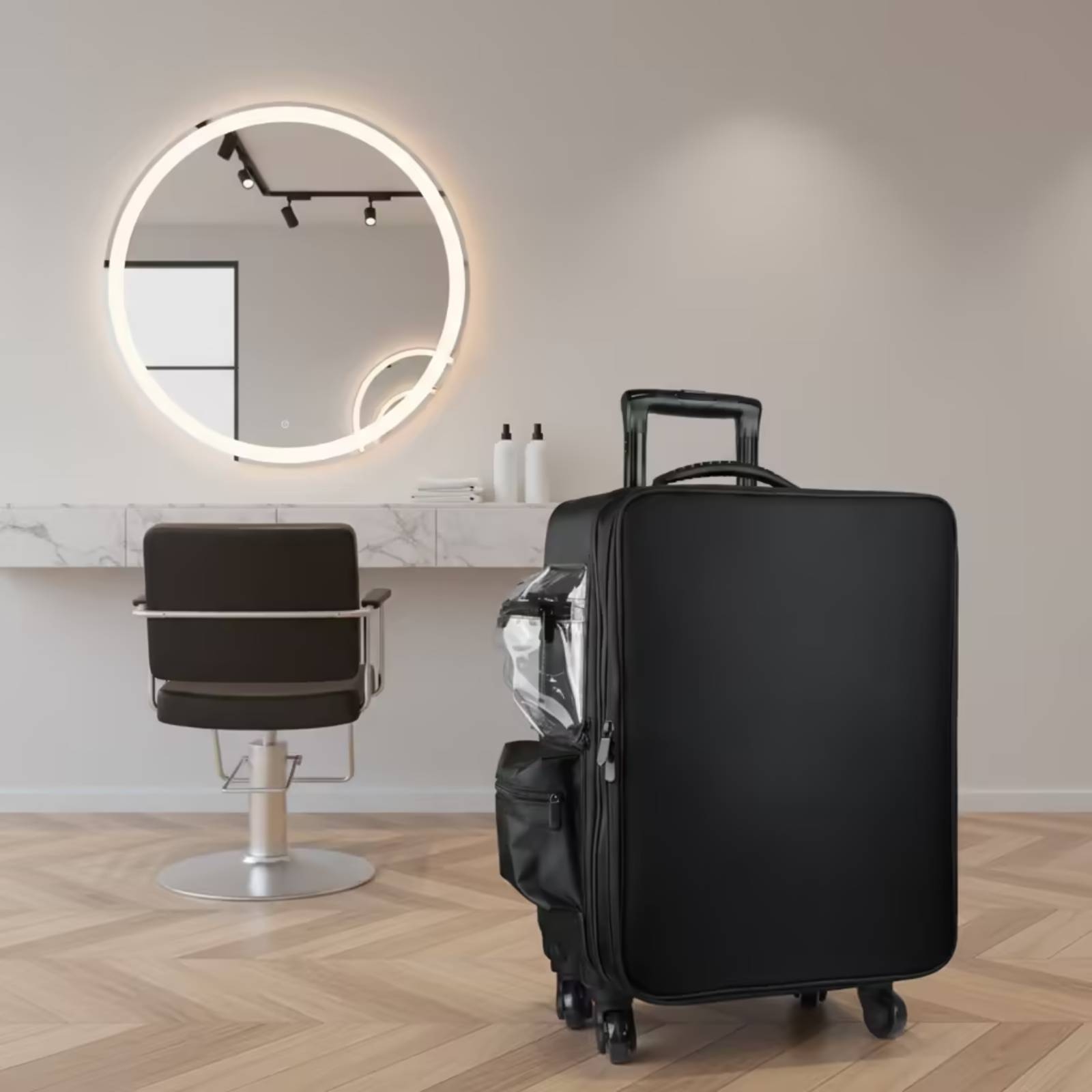 Backpacks - Kosmetikkoffer mit Drehrollen, Hartschalen-Schminkkoffer mit Rädern,