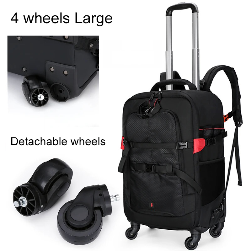 Foldable Rolling Luggage Bag - Trolley-Fotografie-Rucksack Professionelle Kameratasche Trolley-Reisekoffer Video-Foto-Digitalkamera-Gepäck Trolley-Rucksack