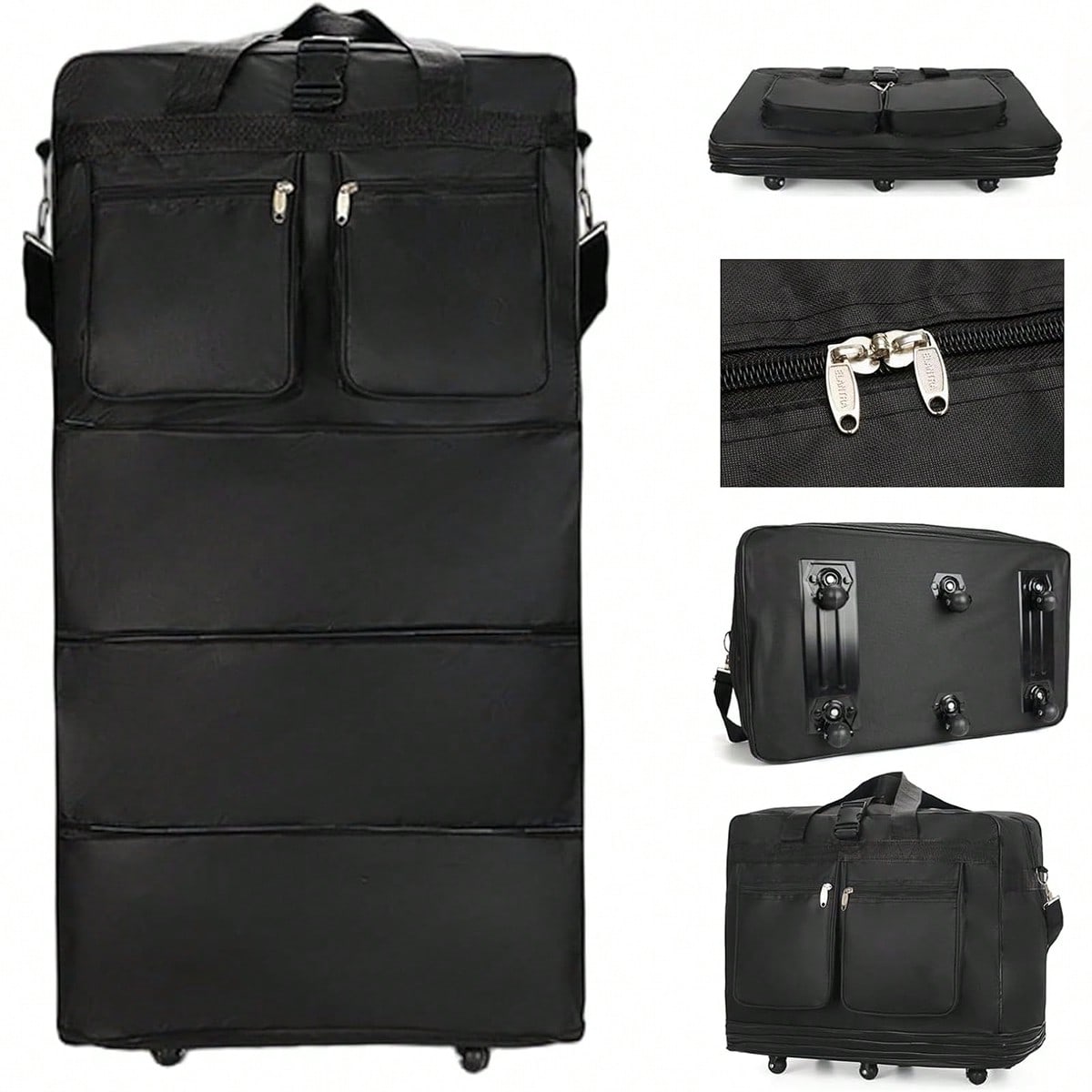 Schwarze Reisetasche mit Rolle – Foldable Rolling Luggage Bag Bewertung und Preis
